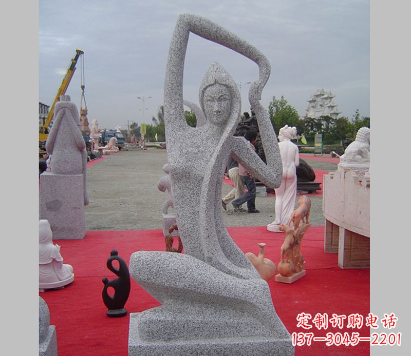 周口中领雕塑定制精美瑜伽美女雕塑