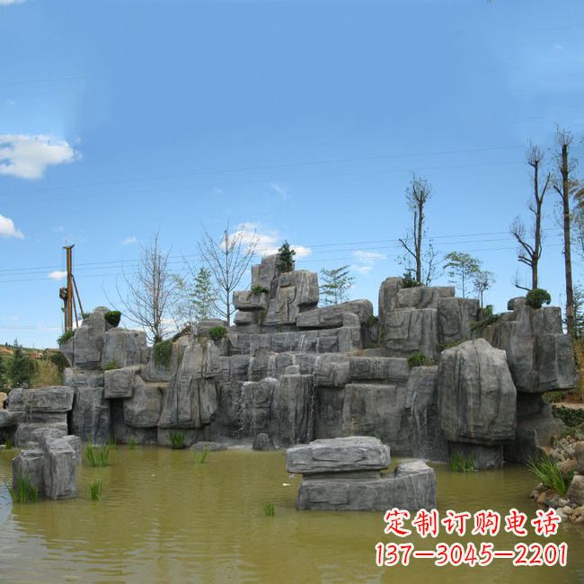 周口公园园林仿真假山流水景观雕塑