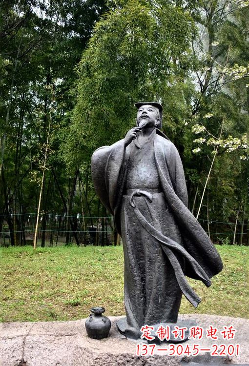周口诞生于中国古代传奇的雕塑——王羲之铸铜雕塑