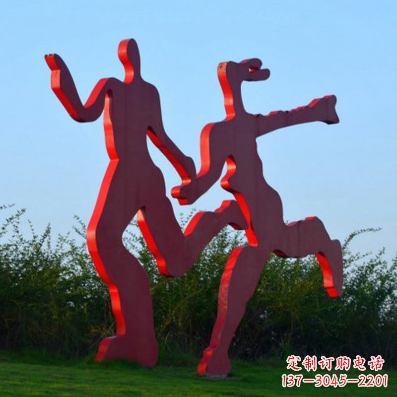 周口情侣心剪影雕塑