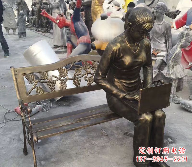 周口中领雕塑推出优雅可爱的女孩铜雕