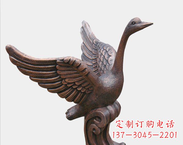 周口公园铸铜天鹅动物铜雕