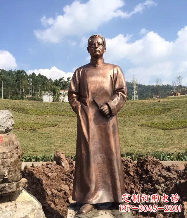 周口公园铸铜陶行知名人铜雕