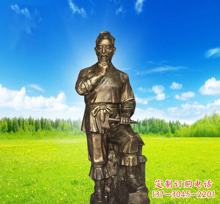 周口古代名人鲁班铜雕 