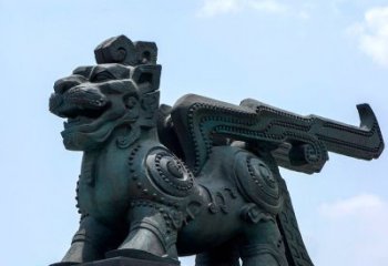 周口中领雕塑-铜制獬豸雕塑