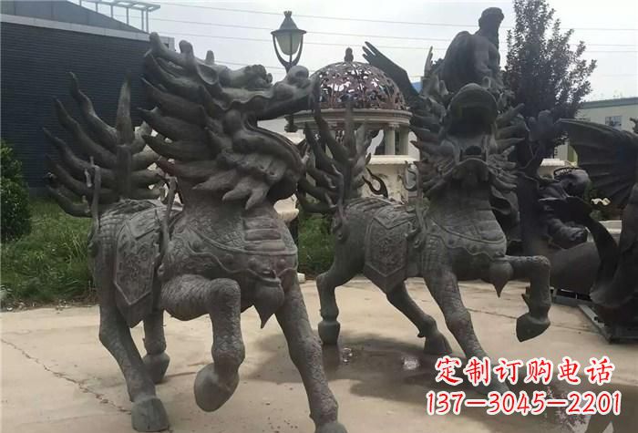 周口精美的古典铜麒麟雕塑
