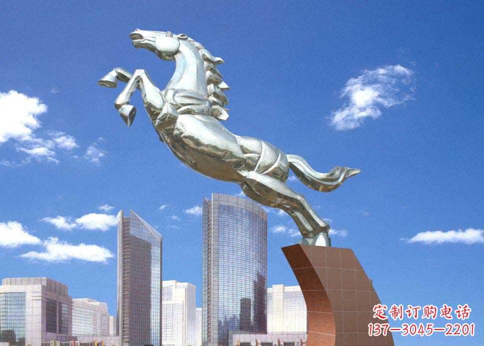 周口全新不锈钢奔马雕塑