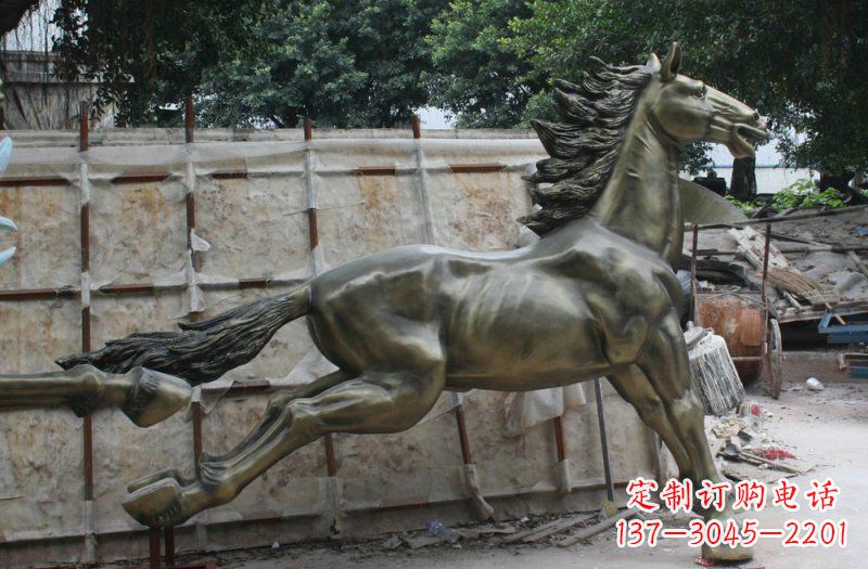 周口逸致领雕:广场奔马动物铜雕
