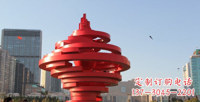 周口不锈钢抽象火炬雕塑,展现活力与坚强