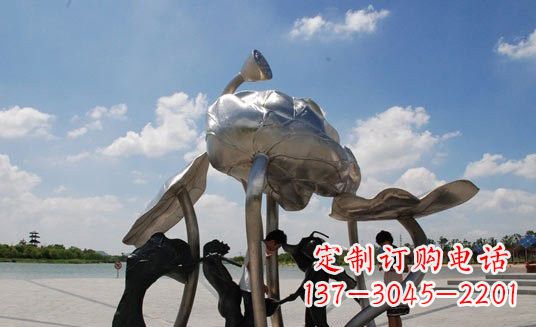 周口不锈钢仿真莲花莲叶雕塑