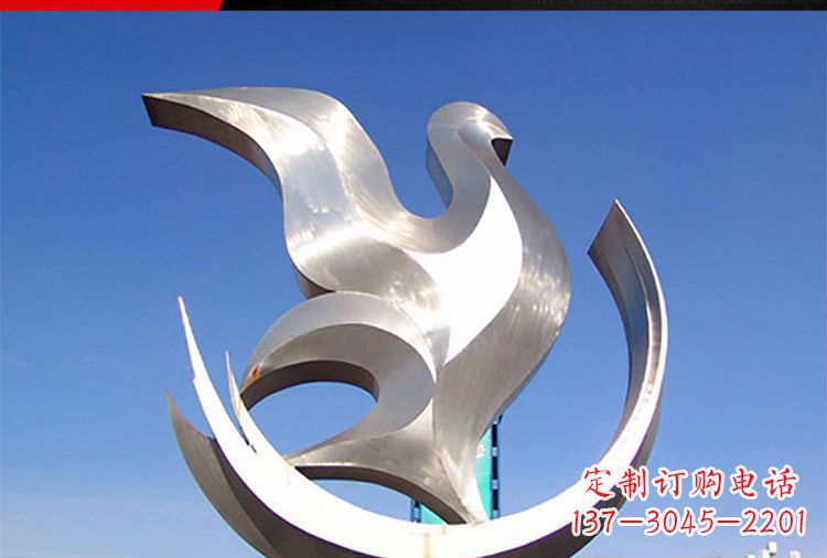 周口雕刻工艺制作的精美不锈钢鸽子摆件