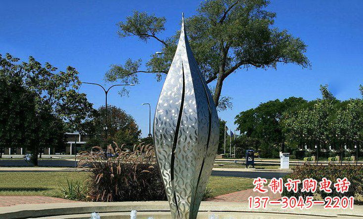 周口锦绣花骨朵不锈钢喷泉雕塑