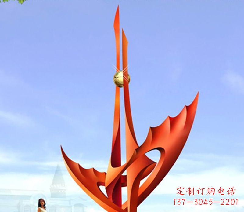 周口广场不锈钢火炬抽象雕塑