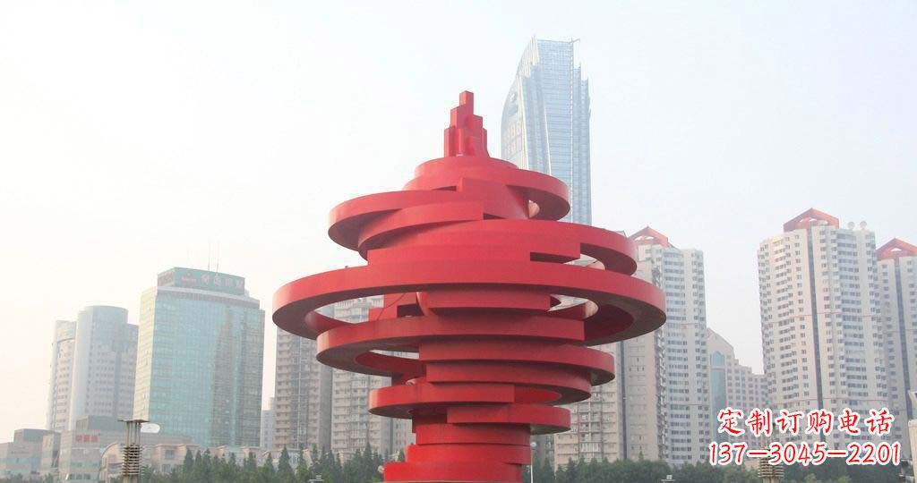 周口广场不锈钢火炬景观雕塑1