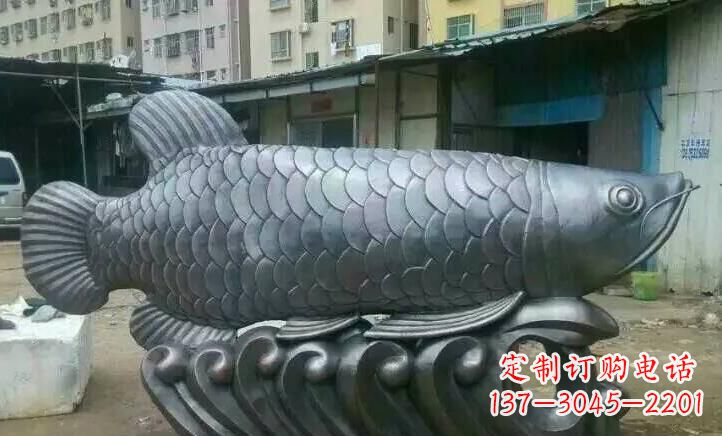 周口精雕细琢的不锈钢金龙鱼雕塑