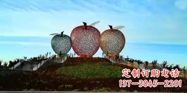 周口精美大气的不锈钢苹果雕塑