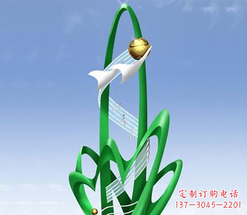 周口广场不锈钢树叶景观雕塑