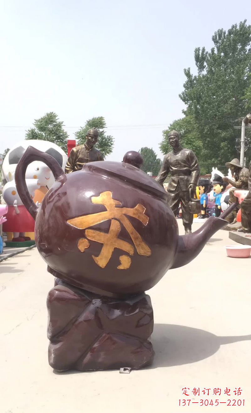 周口广场茶壶景观铜雕塑