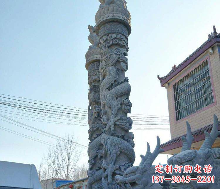 周口广场大理石盘龙柱景观石雕