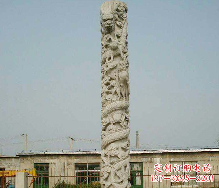 周口中领雕塑——独具特色的大理石盘龙柱雕塑