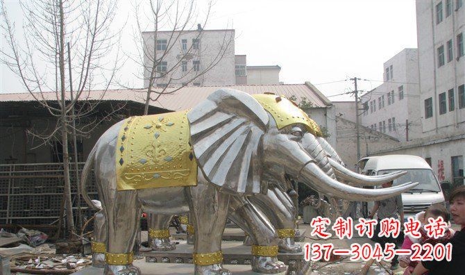 周口巨大不锈钢大象雕塑