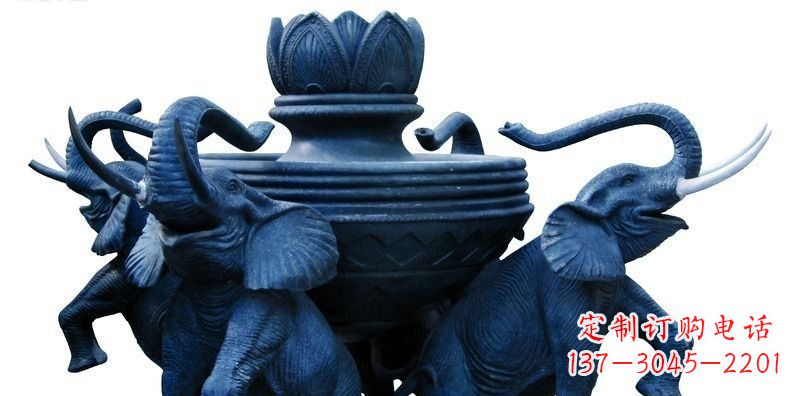 周口广场大象莲花鼎景观铜雕