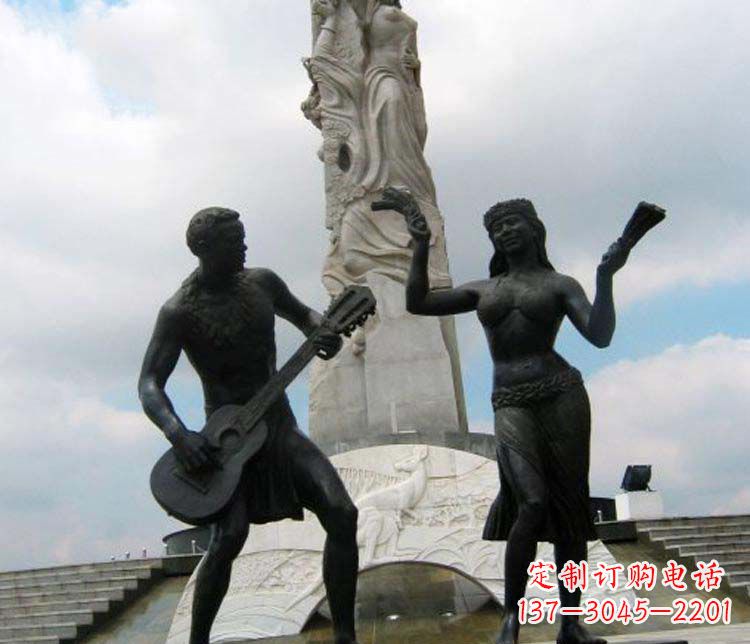 周口广场弹吉他人物铜雕