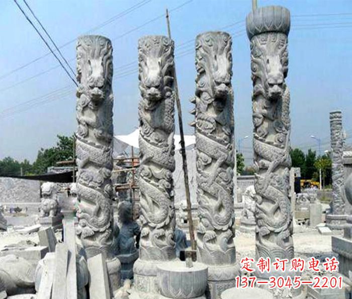 周口浩大神秘的龙柱石雕