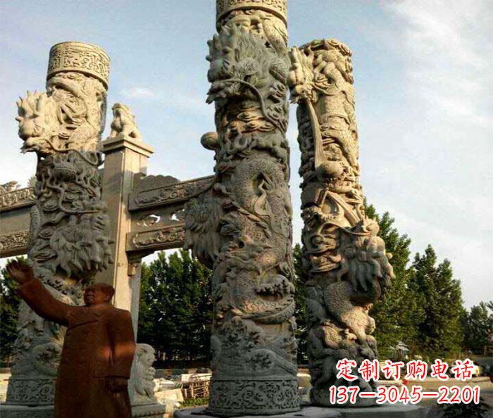 周口中领雕塑推出的震撼龙柱大理石雕,是一种典…