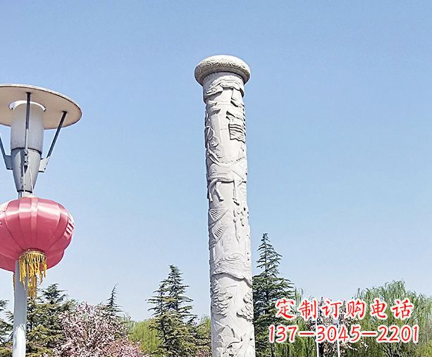 周口中领雕塑的大理石龙柱石雕