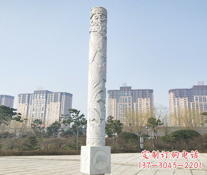 周口广场景观大理石龙柱石雕_2 (2)