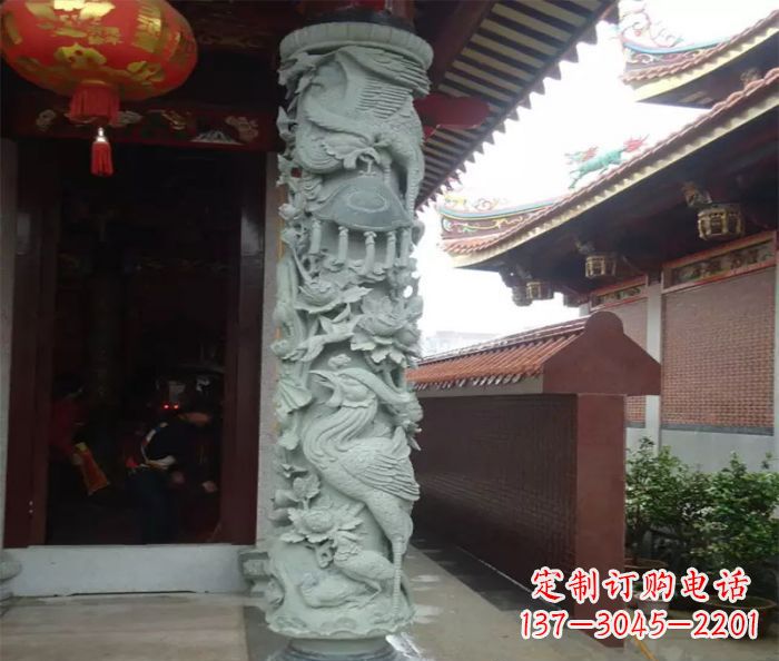 周口大理石龙柱雕塑,为室内景观带来活力