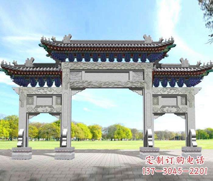 周口广场景观大理石牌楼石雕