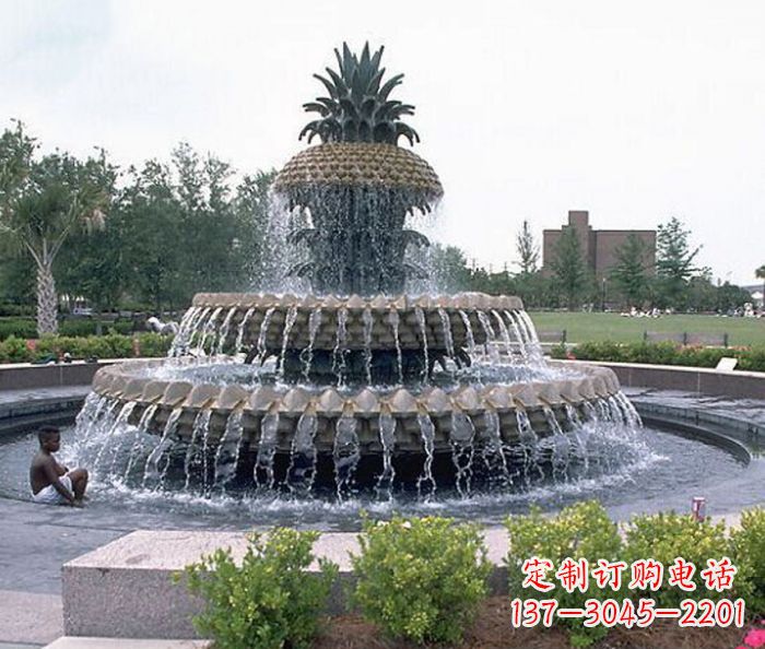 周口广场景观大型菠萝喷泉石雕