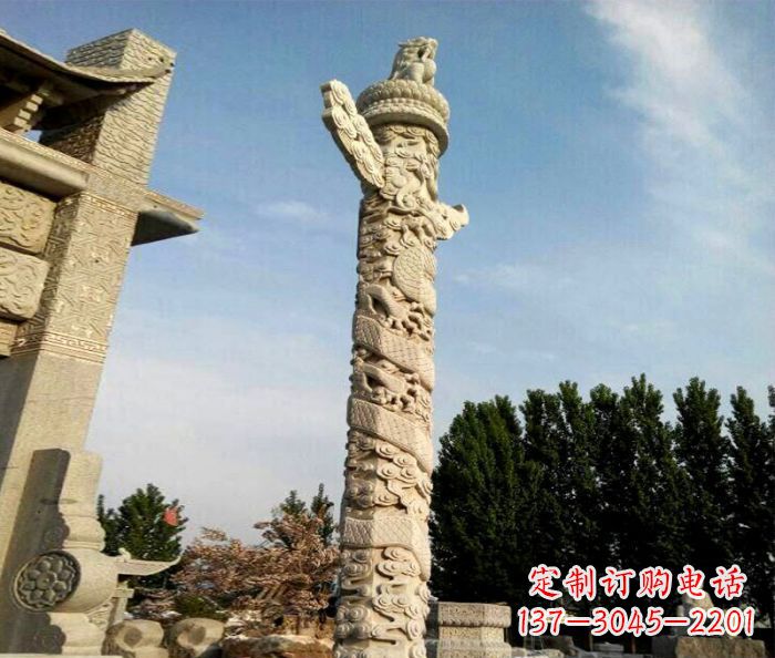 周口广场景观华表石雕 (2)