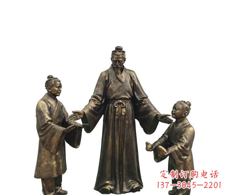 周口广场铜雕孔融让梨人物雕塑
