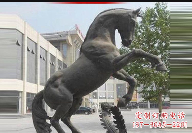 周口广场铜雕跳跃马动物雕塑