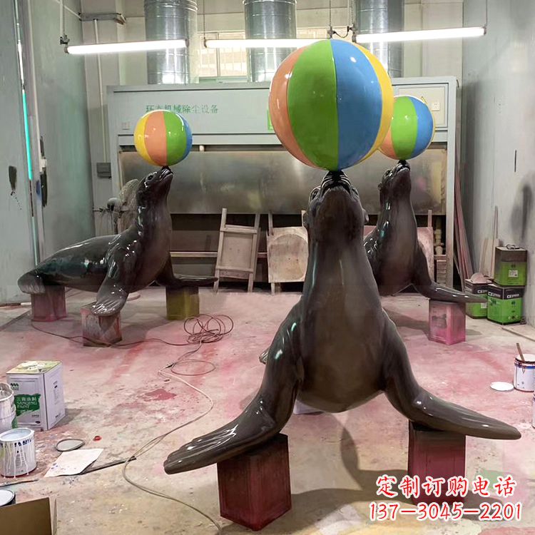 周口海豹玻璃钢雕塑,让您触手可及的自然风情