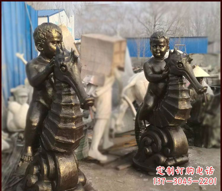 周口海马公园铜马雕塑-专业定制，艺术精致