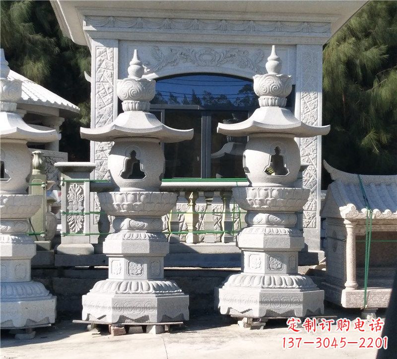周口汉白玉公园灯笼雕塑