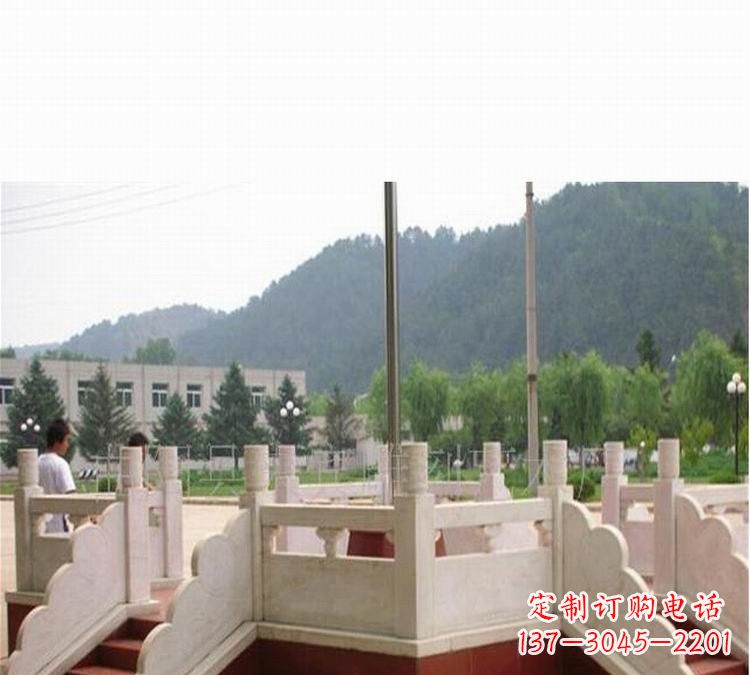 周口汉白玉精致国旗台雕塑