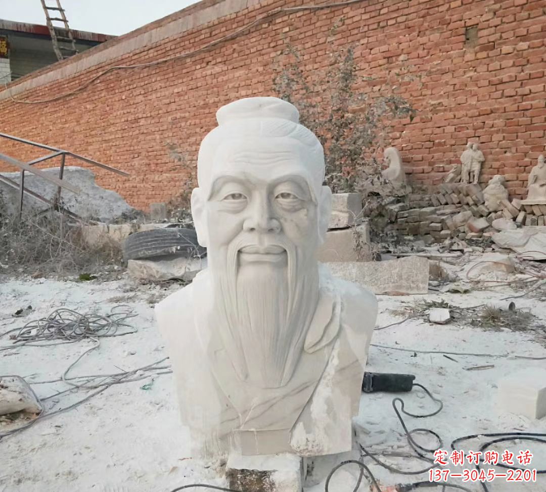 周口专业制作纯正汉白玉孔子雕塑
