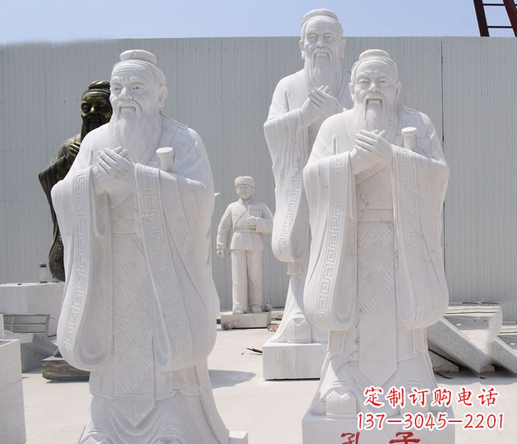 周口汉白玉孔子石雕——传承古代文明,流传着智慧