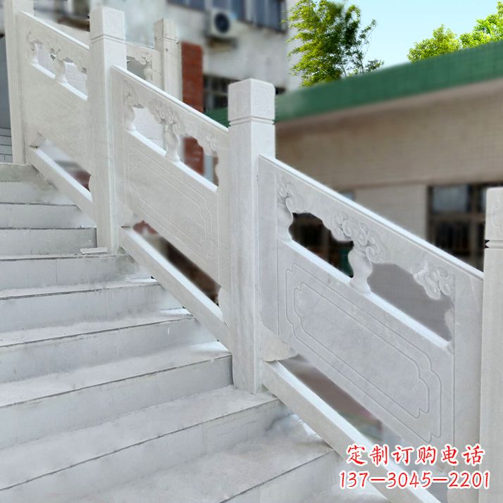 周口高雅精致的汉白玉楼梯石雕栏杆