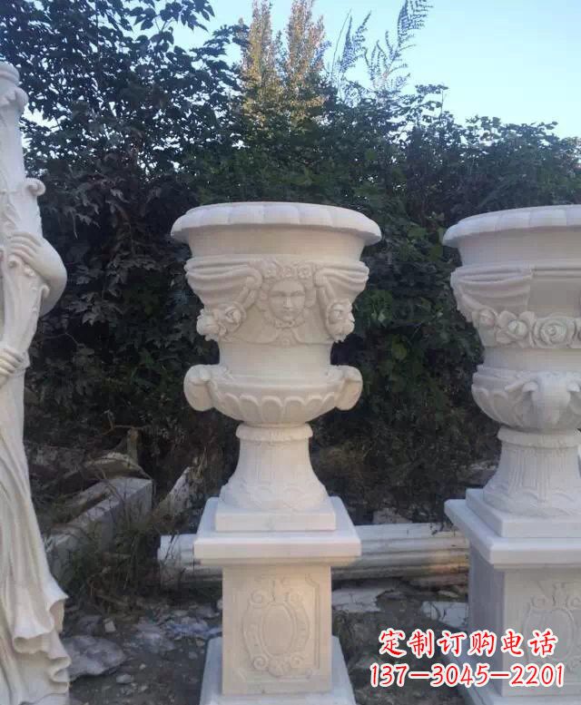 周口汉白玉艺术雕塑花盆