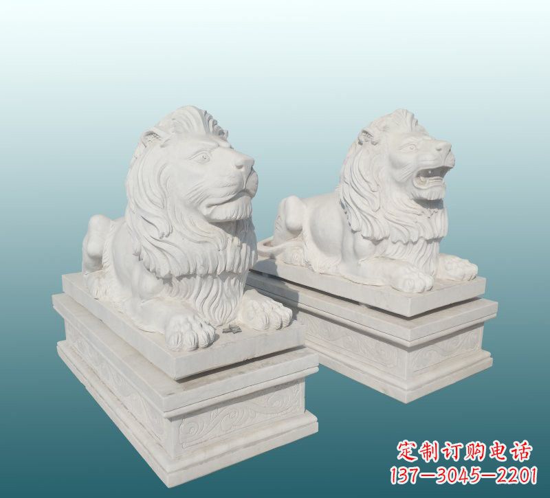 周口汉白玉狮子雕塑，来自中领雕塑精美设计