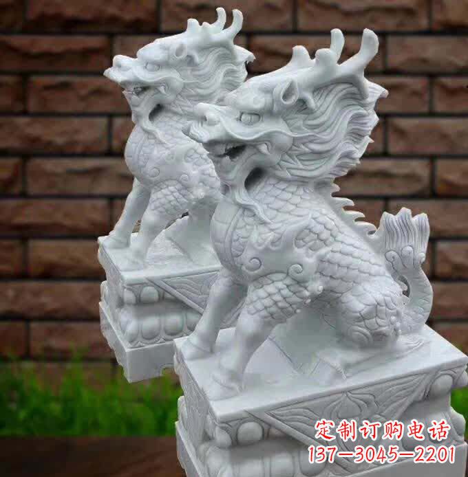 周口汉白玉麒麟雕塑1