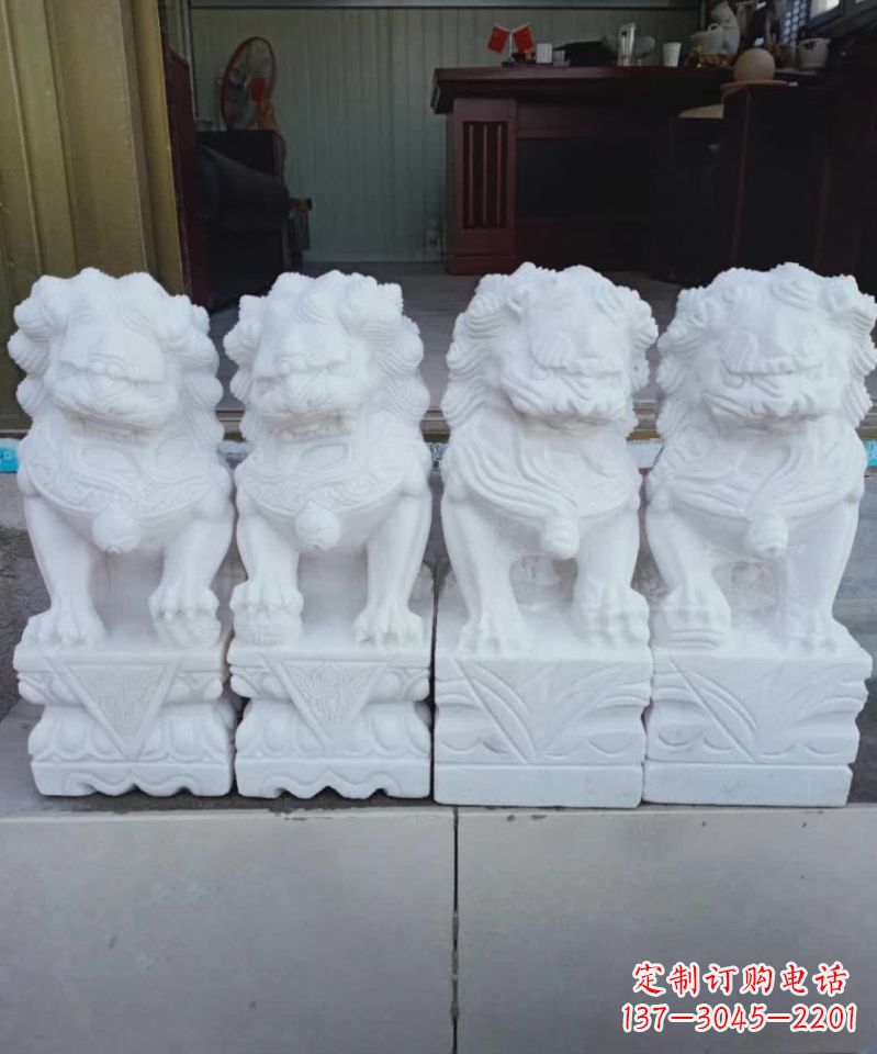 周口汉白玉狮子雕塑1