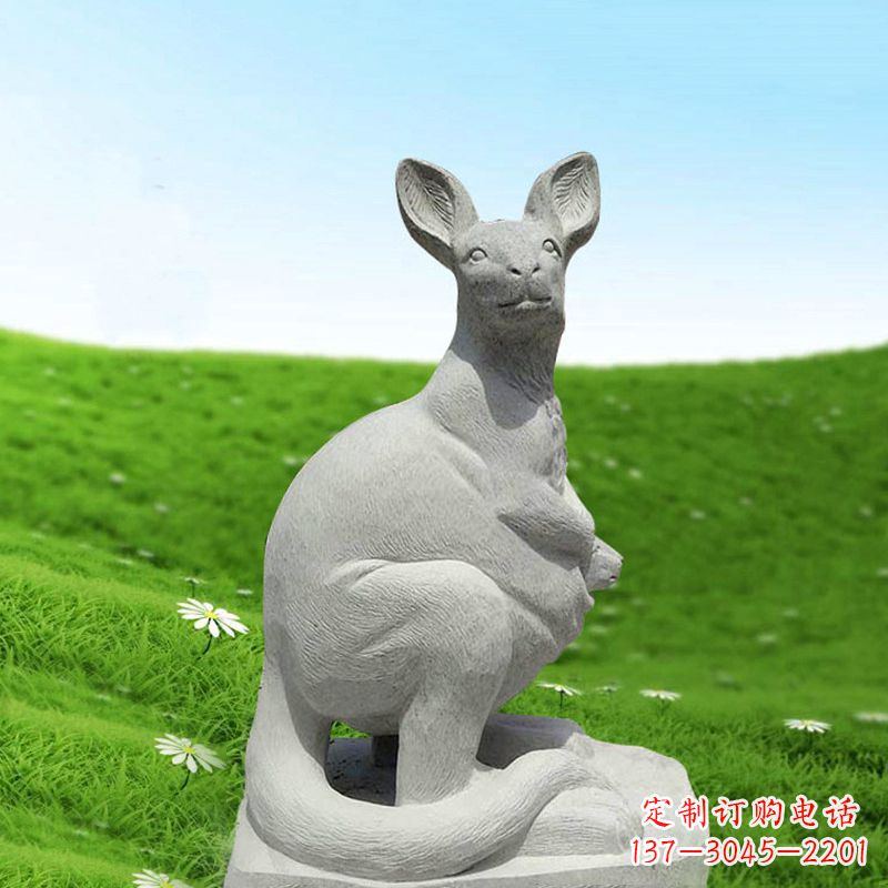 周口汉白玉石雕袋鼠