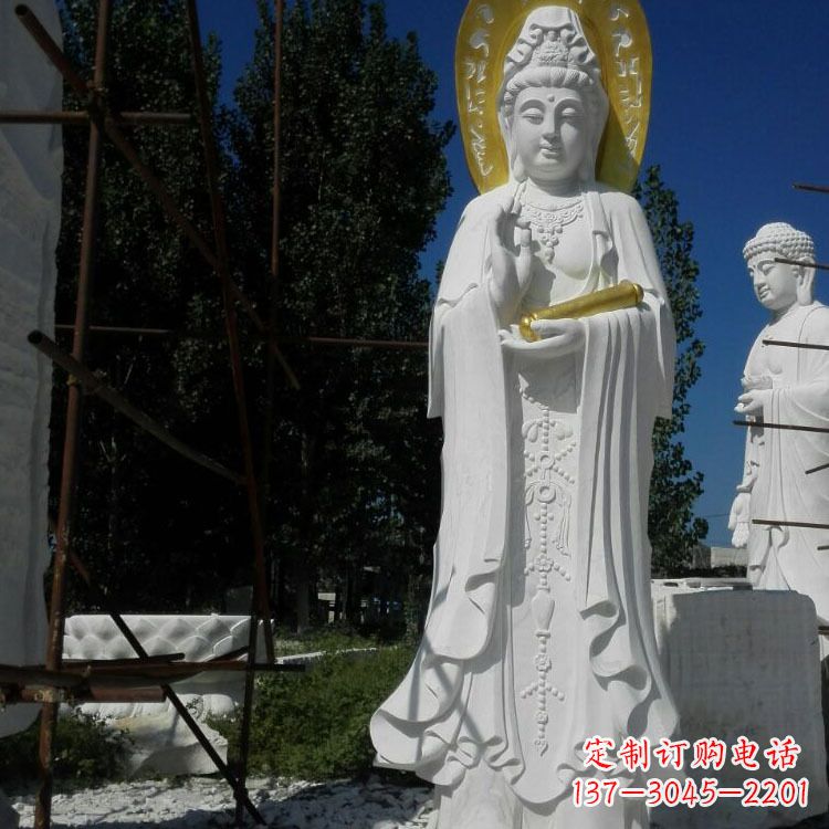 周口汉白玉石雕佛像石头观音